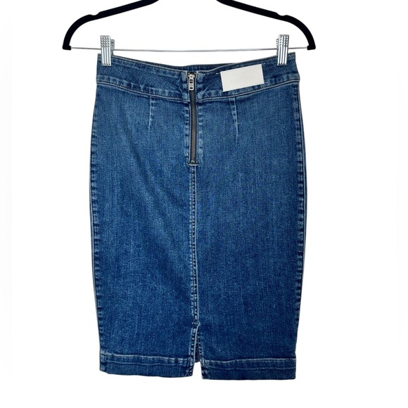Aritzia The Castings Classic Denim Pencil Skirt Blue - Picture 2 of 9